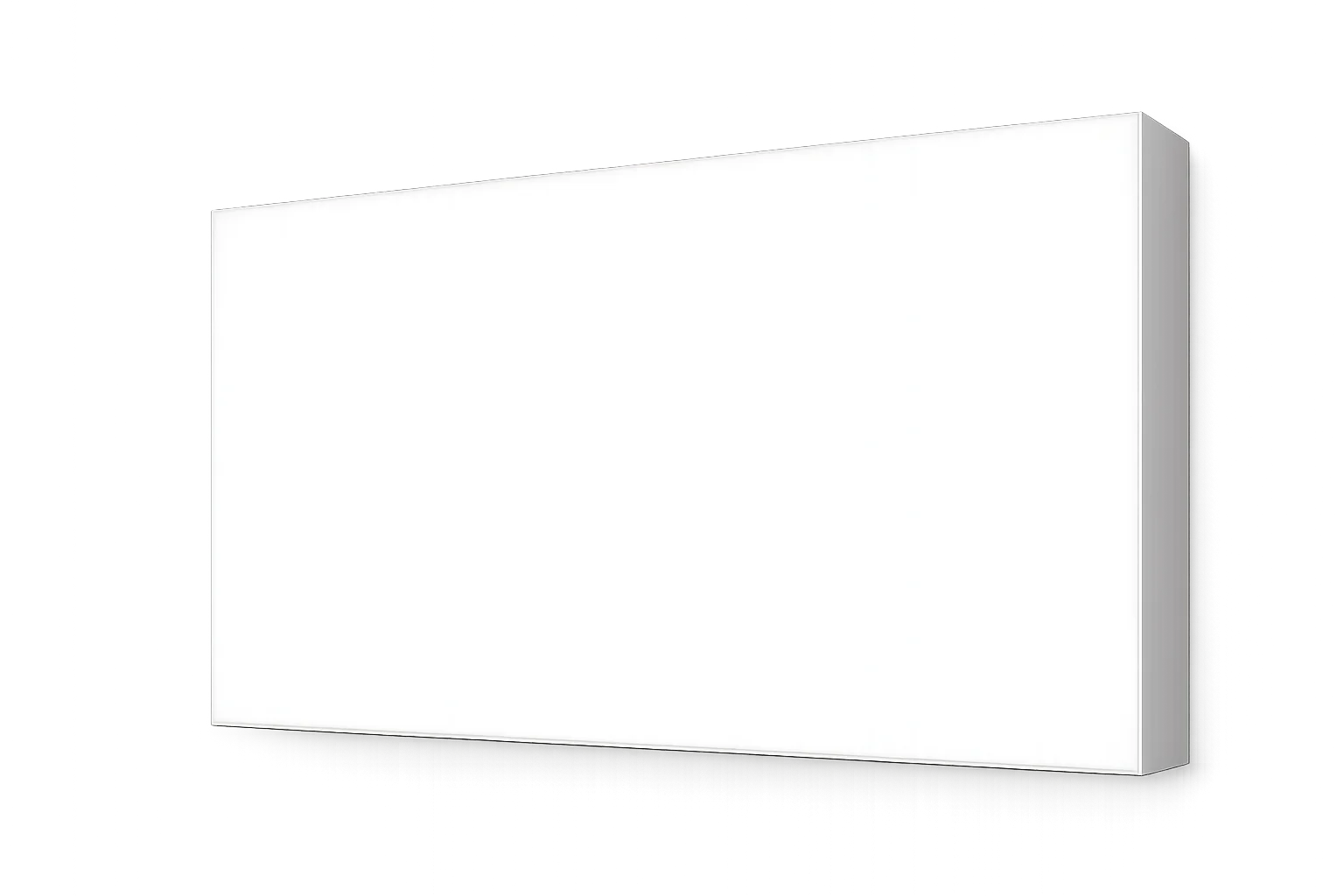 Caisson lumineux face plexi sans bord — enseigne design Dibond et PMMA